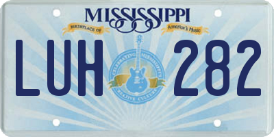 MS license plate LUH282