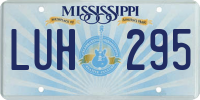 MS license plate LUH295