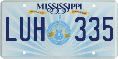 MS license plate LUH335