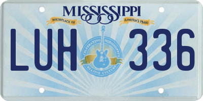 MS license plate LUH336