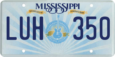 MS license plate LUH350