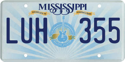 MS license plate LUH355