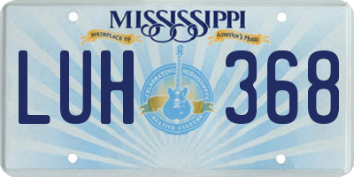 MS license plate LUH368