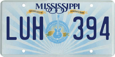 MS license plate LUH394
