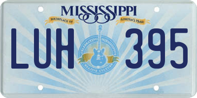 MS license plate LUH395