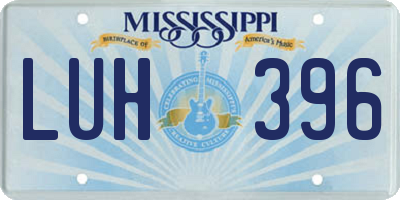 MS license plate LUH396