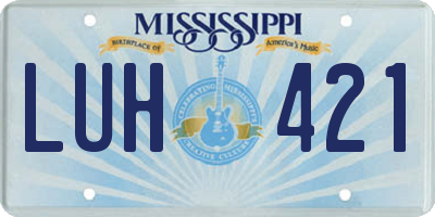 MS license plate LUH421