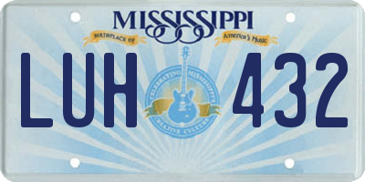 MS license plate LUH432