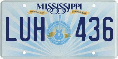 MS license plate LUH436