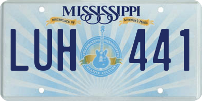 MS license plate LUH441