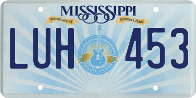 MS license plate LUH453