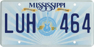 MS license plate LUH464