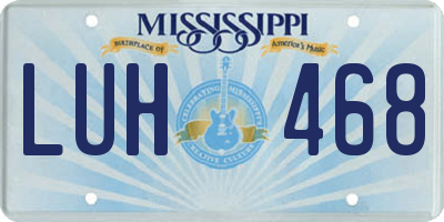 MS license plate LUH468