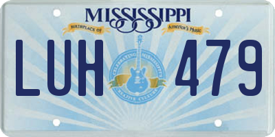 MS license plate LUH479