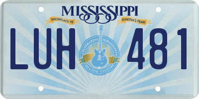 MS license plate LUH481
