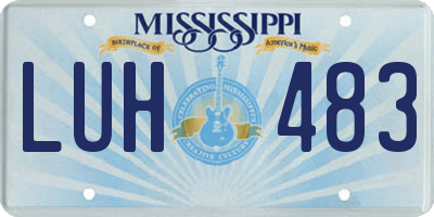 MS license plate LUH483