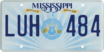 MS license plate LUH484