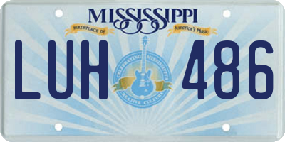 MS license plate LUH486