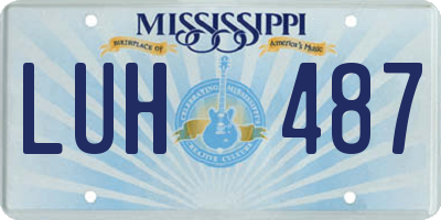 MS license plate LUH487