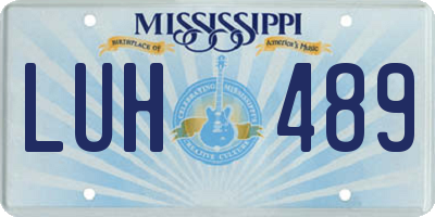 MS license plate LUH489