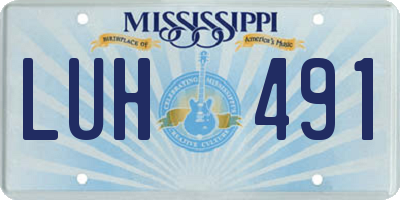MS license plate LUH491