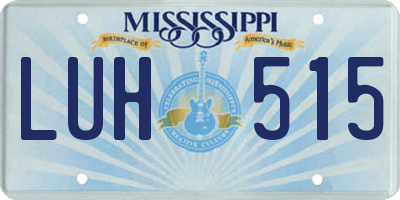 MS license plate LUH515