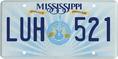 MS license plate LUH521