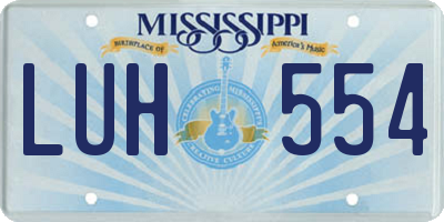MS license plate LUH554