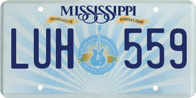 MS license plate LUH559