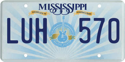 MS license plate LUH570
