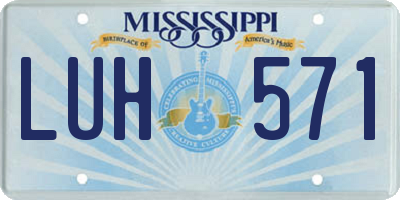 MS license plate LUH571