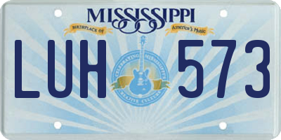 MS license plate LUH573