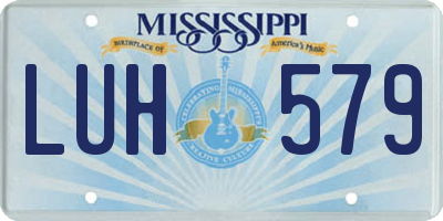 MS license plate LUH579