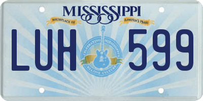 MS license plate LUH599