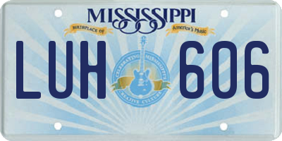 MS license plate LUH606