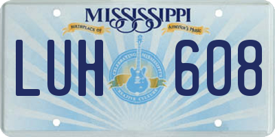 MS license plate LUH608