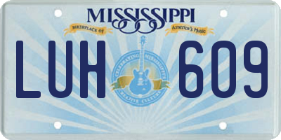 MS license plate LUH609