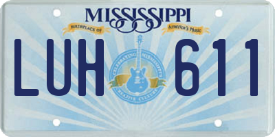 MS license plate LUH611