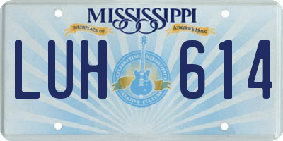 MS license plate LUH614