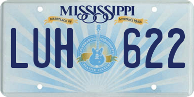 MS license plate LUH622