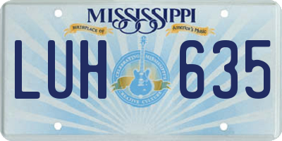MS license plate LUH635