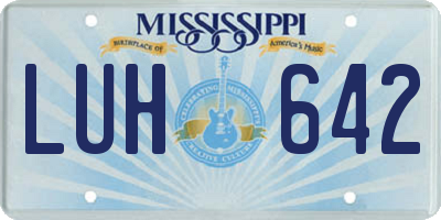 MS license plate LUH642