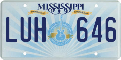 MS license plate LUH646