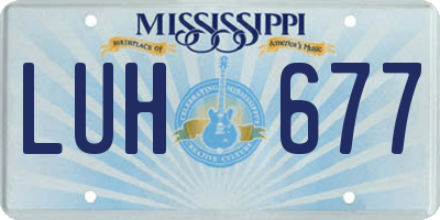 MS license plate LUH677