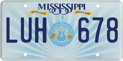 MS license plate LUH678