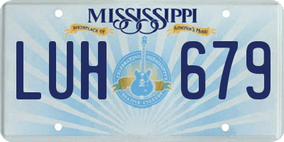 MS license plate LUH679