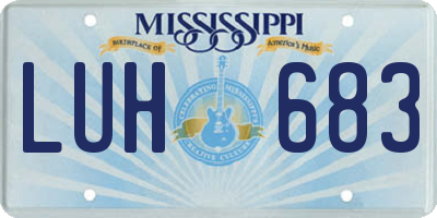 MS license plate LUH683