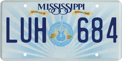 MS license plate LUH684