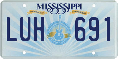 MS license plate LUH691