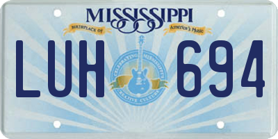 MS license plate LUH694